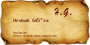 Hrobak Géza névjegykártya