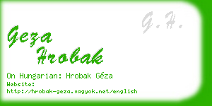 geza hrobak business card