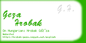 geza hrobak business card